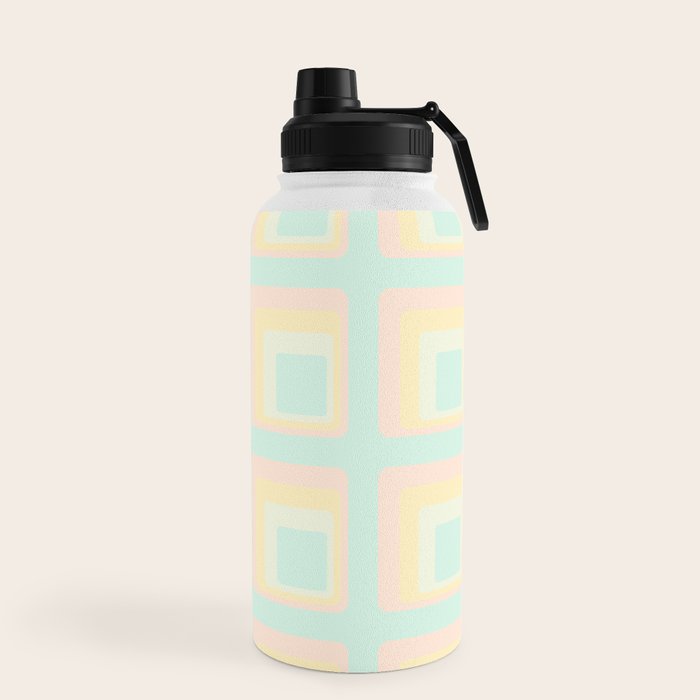 70s mod pale pastels Water Bottle