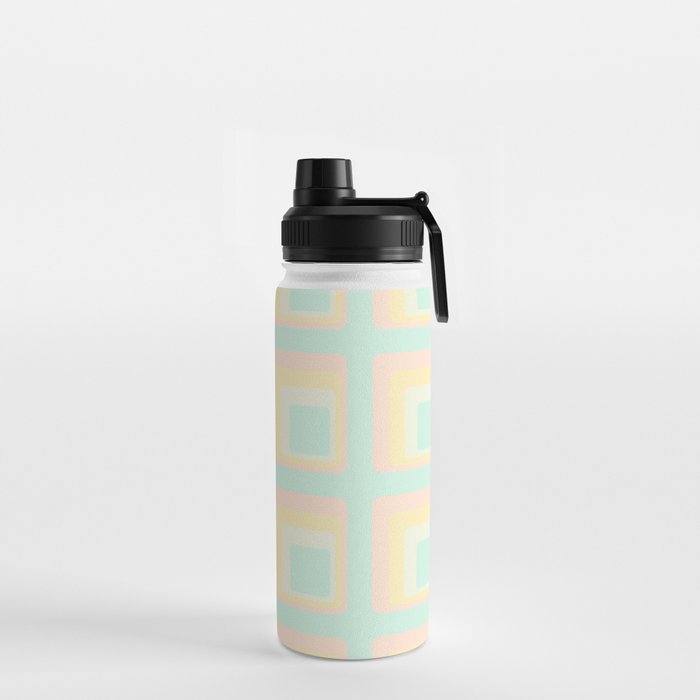 70s mod pale pastels Water Bottle