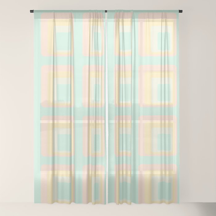 70s mod pale pastels Window Curtain