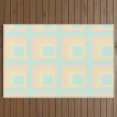 70s mod pale pastels Outdoor Rug