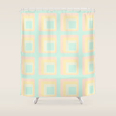 70s mod pale pastels Shower Curtain
