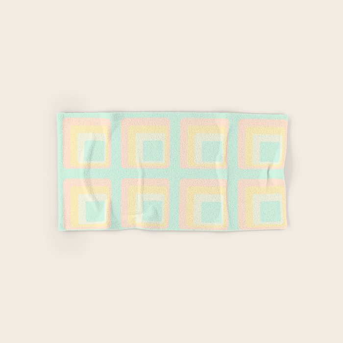 70s mod pale pastels Bath Towel