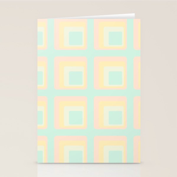 70s mod pale pastels Stationery Card