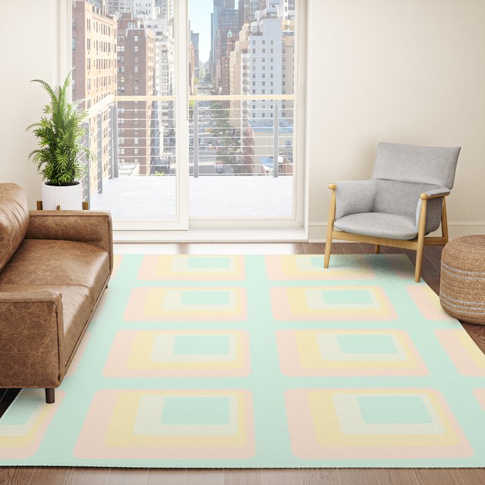 70s mod pale pastels Rug