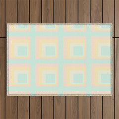 70s mod pale pastels Outdoor Rug