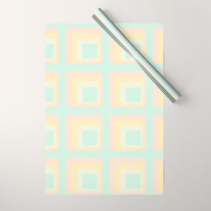 70s mod pale pastels Wrapping Paper