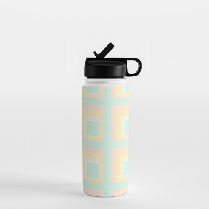70s mod pale pastels Water Bottle