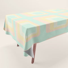 70s mod pale pastels Tablecloth