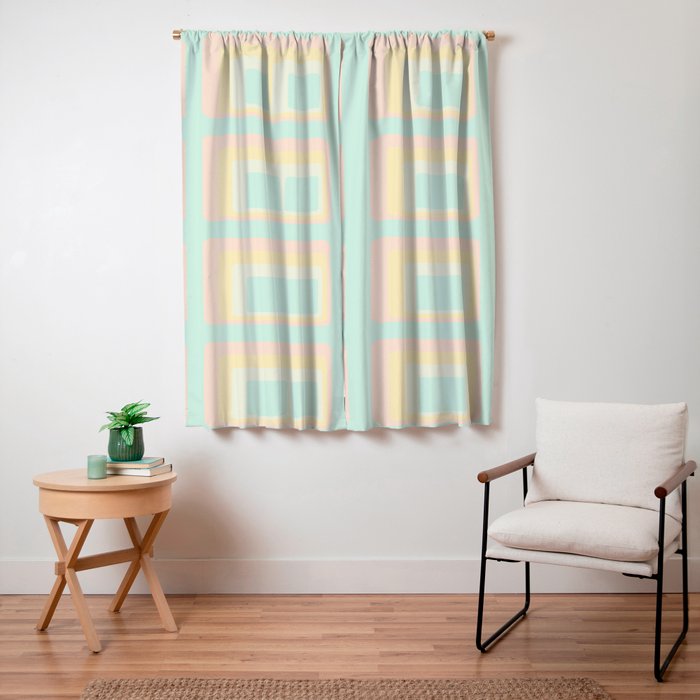70s mod pale pastels Window Curtain