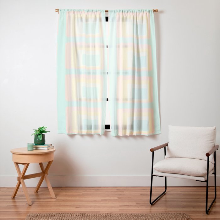 70s mod pale pastels Window Curtain