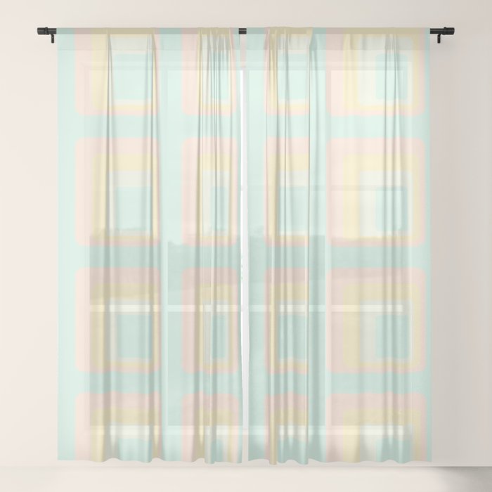 70s mod pale pastels Window Curtain
