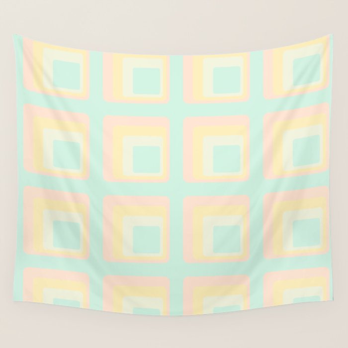 70s mod pale pastels Wall Tapestry