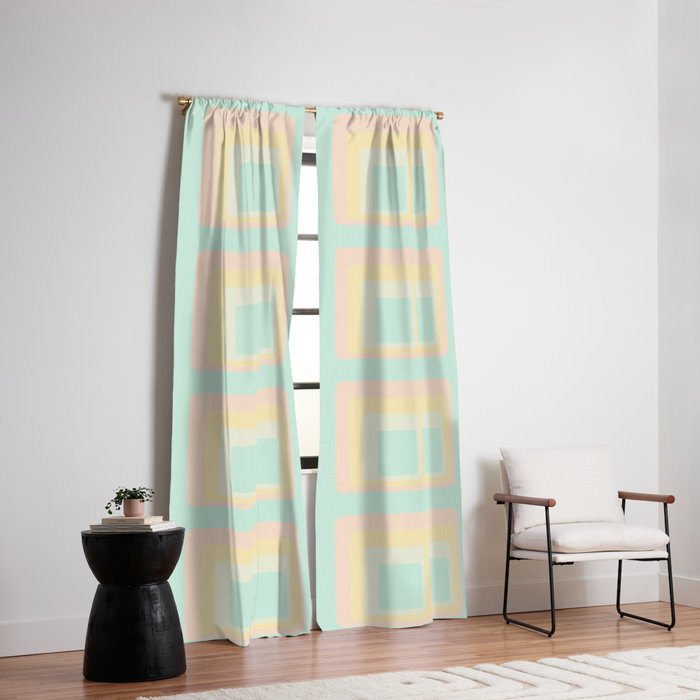 70s mod pale pastels Window Curtain