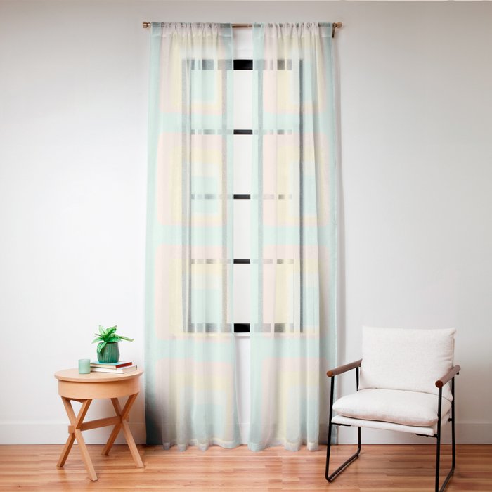 70s mod pale pastels Window Curtain