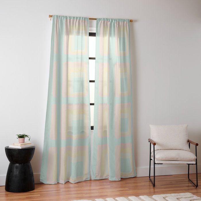 70s mod pale pastels Window Curtain