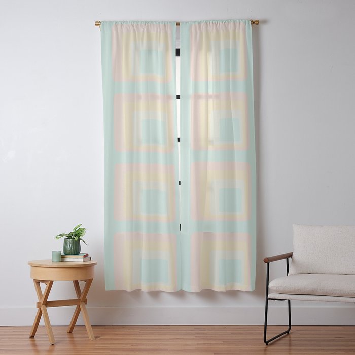 70s mod pale pastels Window Curtain
