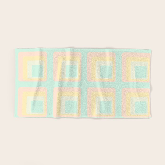 70s mod pale pastels Bath Towel