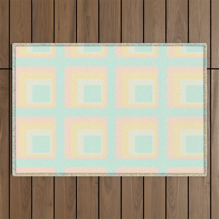 70s mod pale pastels Outdoor Rug