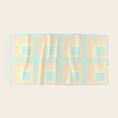 70s mod pale pastels Bath Towel