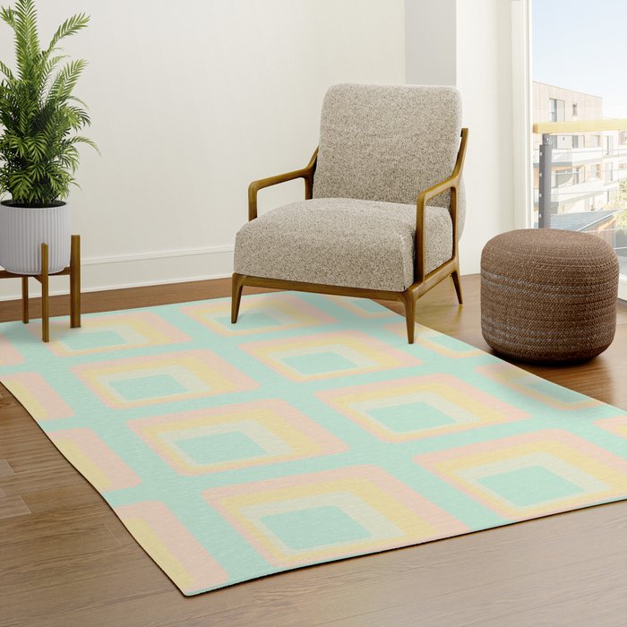 70s mod pale pastels Rug