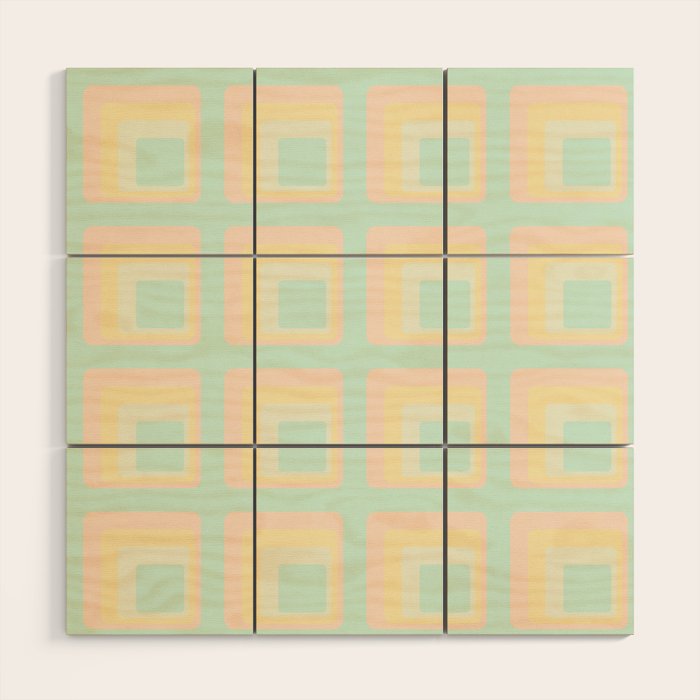 70s mod pale pastels Wood Wall Art