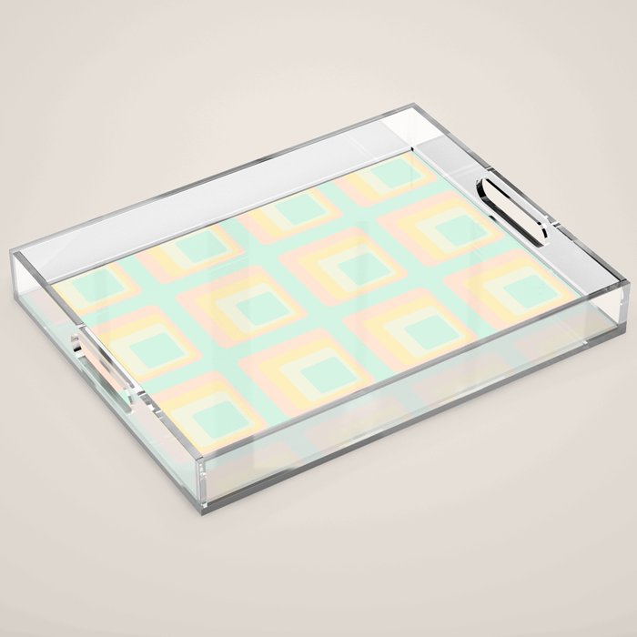 70s mod pale pastels Acrylic Tray
