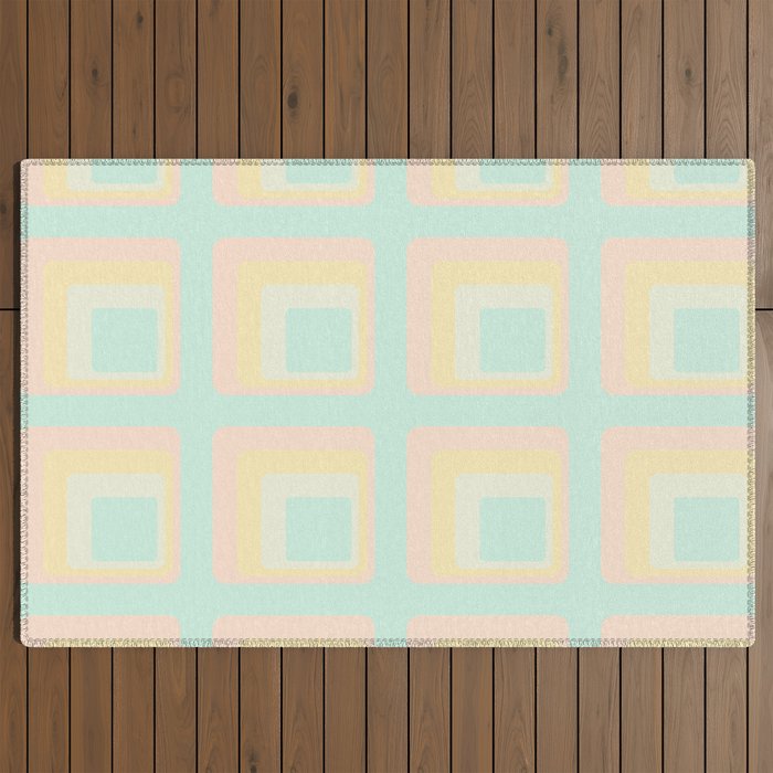 70s mod pale pastels Outdoor Rug