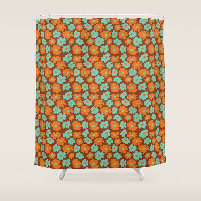 70's Retro print Shower Curtain