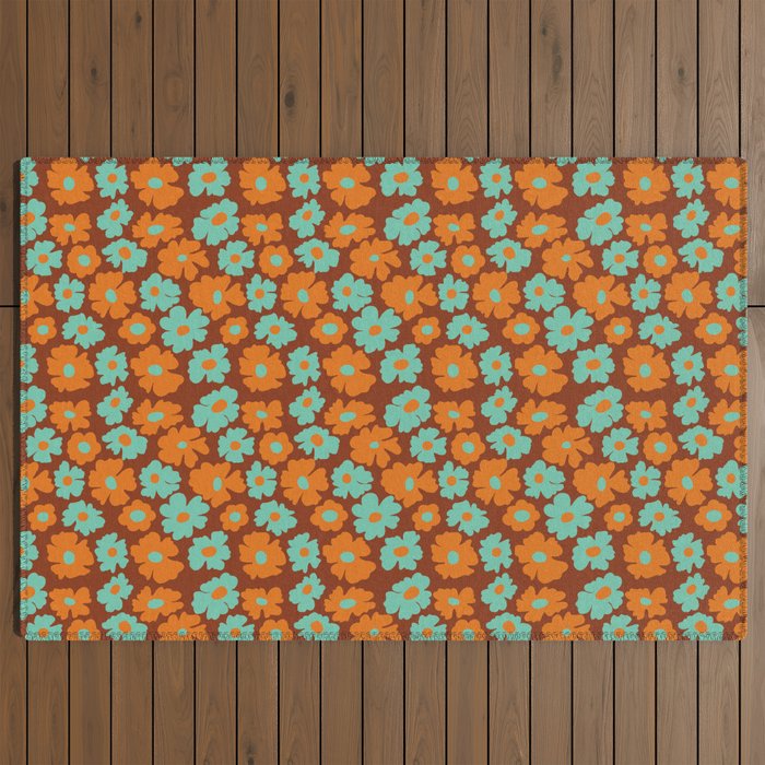 70's Retro print Outdoor Rug