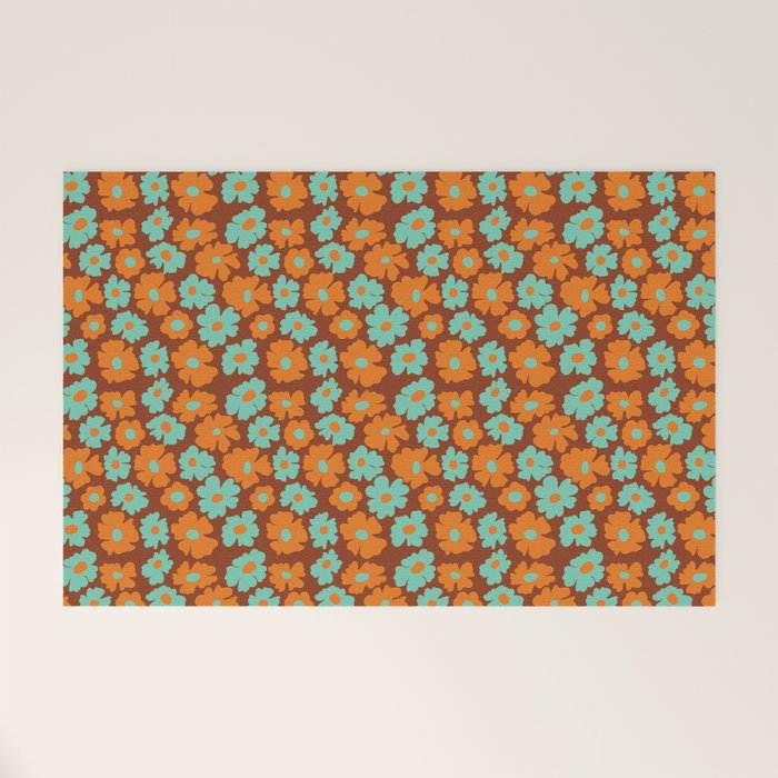 70's Retro print Welcome Mat