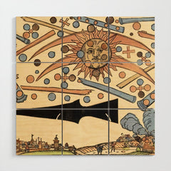 1561 Celestial Phenomenon over Nuremberg Wood Wall Art