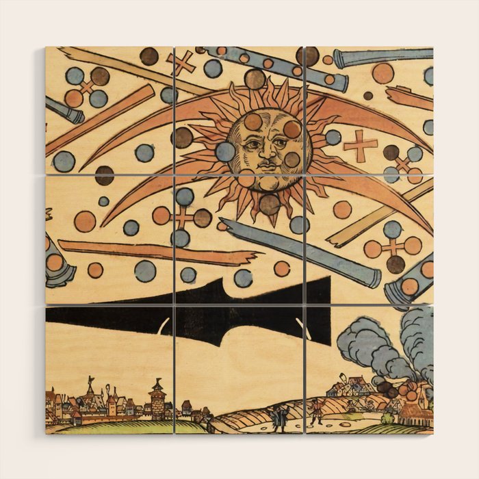 1561 Celestial Phenomenon over Nuremberg Wood Wall Art