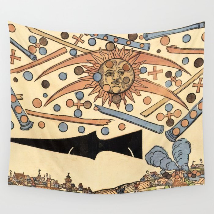 1561 Celestial Phenomenon over Nuremberg Wall Tapestry