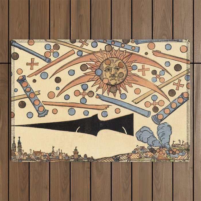 1561 Celestial Phenomenon over Nuremberg Outdoor Rug