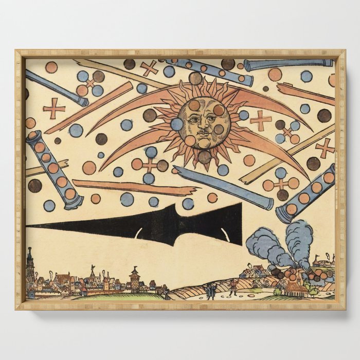 1561 Celestial Phenomenon over Nuremberg Serving Tray