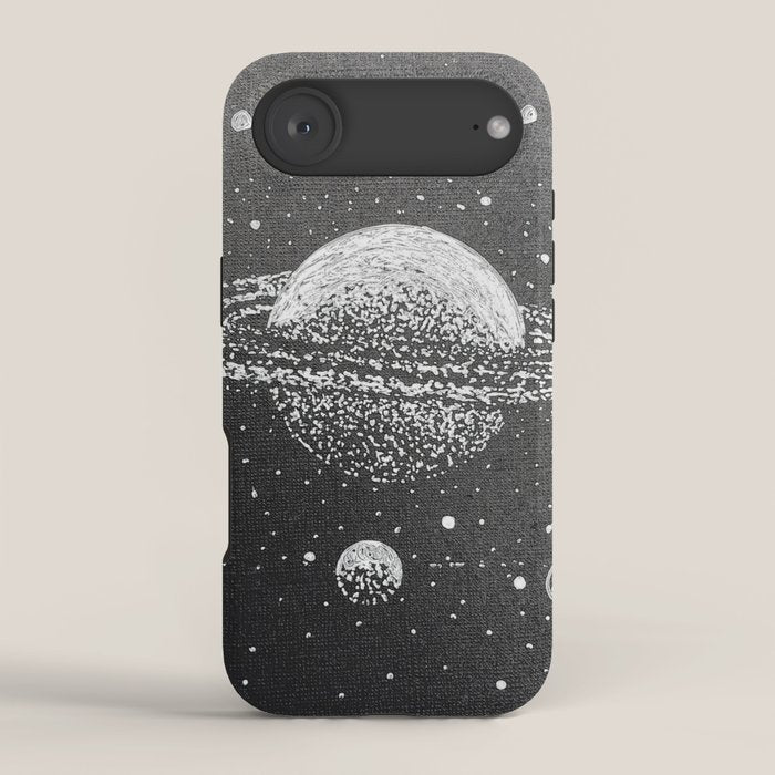 "Saturn's Moons" Outer Space Original Art, Planets, Galaxy Wall Decor iPhone Case
