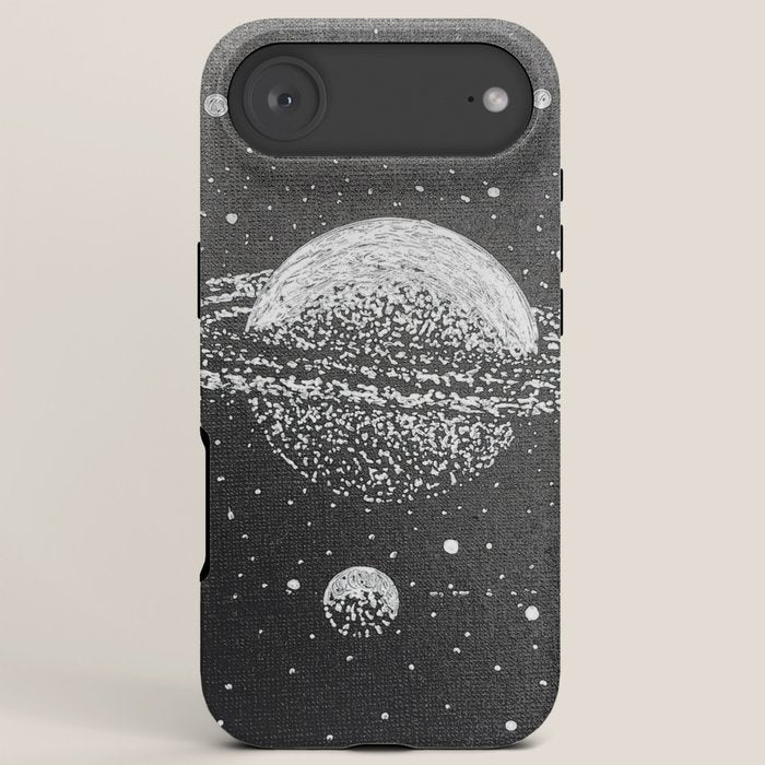 "Saturn's Moons" Outer Space Original Art, Planets, Galaxy Wall Decor iPhone Case