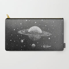 "Saturn's Moons" Outer Space Original Art, Planets, Galaxy Wall Decor Carry All Pouch