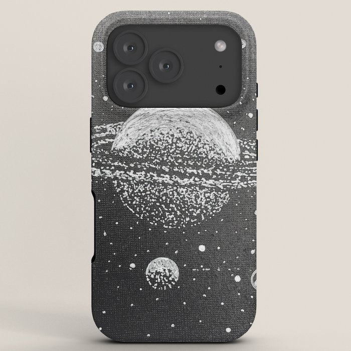"Saturn's Moons" Outer Space Original Art, Planets, Galaxy Wall Decor iPhone Case