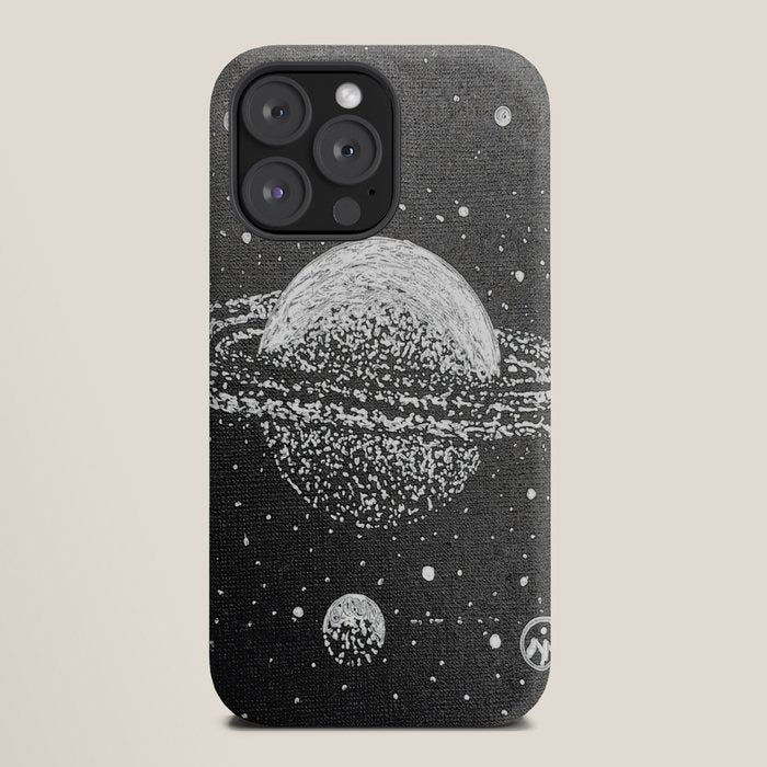 "Saturn's Moons" Outer Space Original Art, Planets, Galaxy Wall Decor iPhone Case