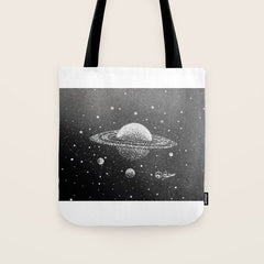 "Saturn's Moons" Outer Space Original Art, Planets, Galaxy Wall Decor Tote Bag