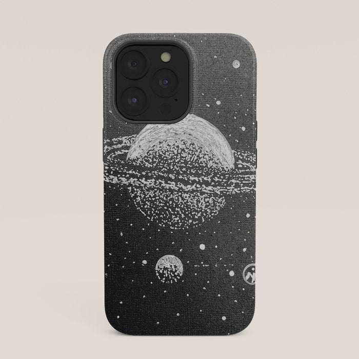 "Saturn's Moons" Outer Space Original Art, Planets, Galaxy Wall Decor iPhone Case