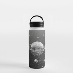 "Saturn's Moons" Outer Space Original Art, Planets, Galaxy Wall Decor Water Bottle
