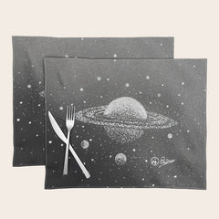 "Saturn's Moons" Outer Space Original Art, Planets, Galaxy Wall Decor Placemat