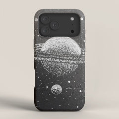 "Saturn's Moons" Outer Space Original Art, Planets, Galaxy Wall Decor iPhone Case