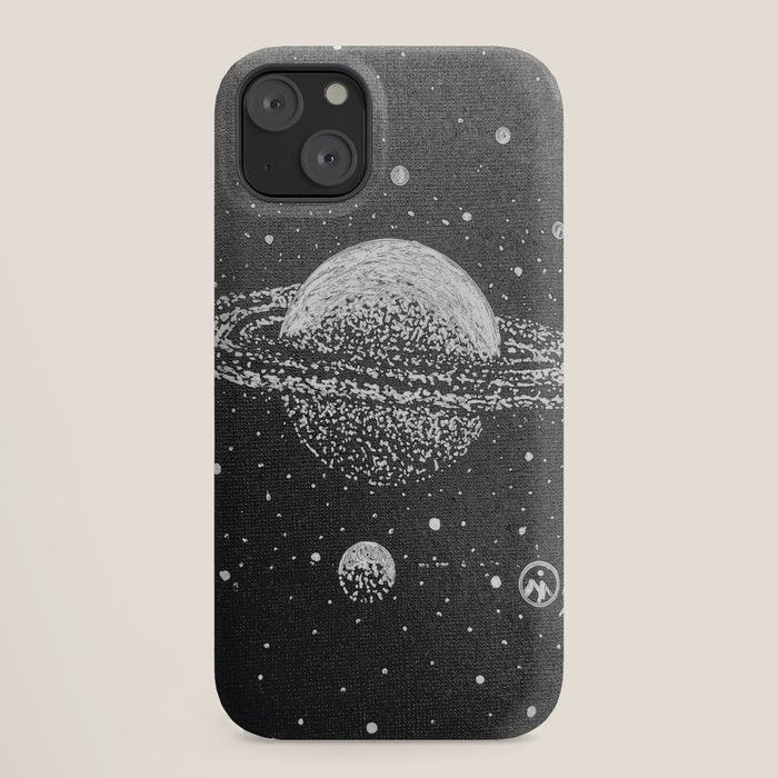 "Saturn's Moons" Outer Space Original Art, Planets, Galaxy Wall Decor iPhone Case