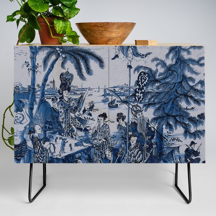 17th Century Delftware Chinoiserie Credenza