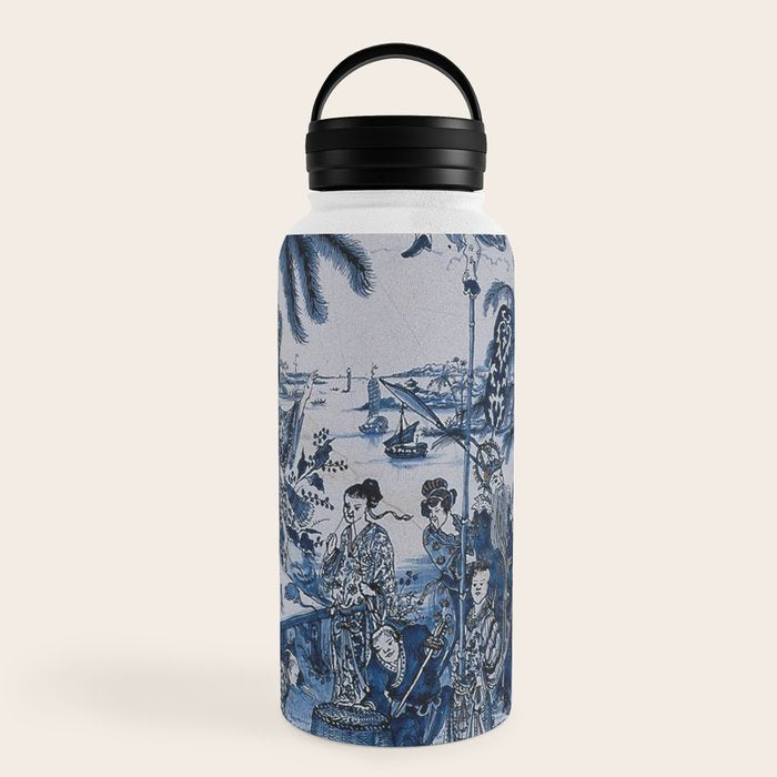 17th Century Delftware Chinoiserie Water Bottle