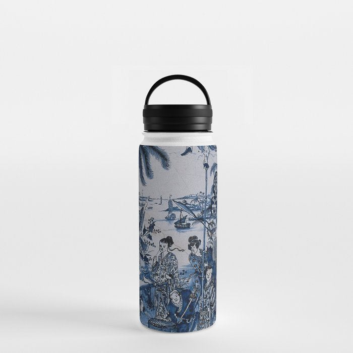 17th Century Delftware Chinoiserie Water Bottle