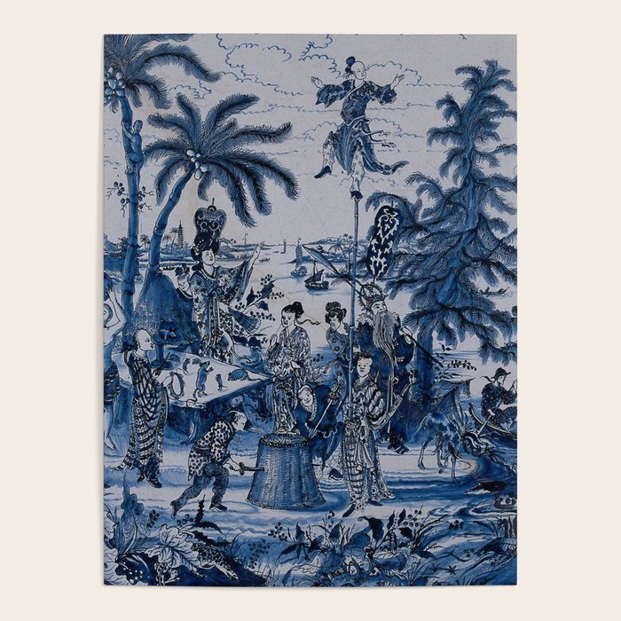 17th Century Delftware Chinoiserie Poster